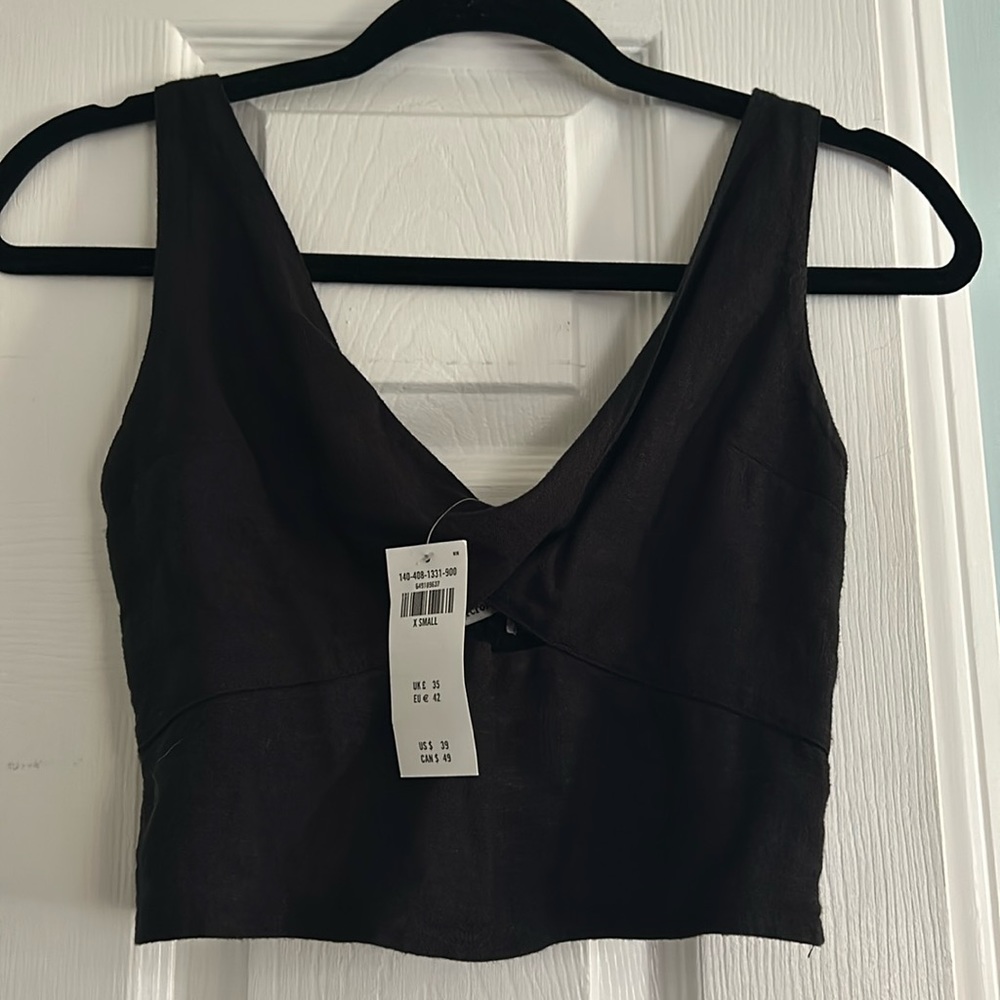 A&F Linen Blend Crop Tank